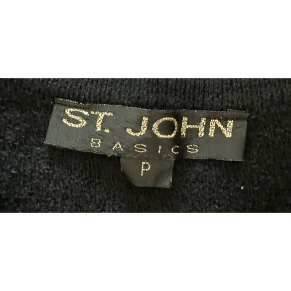 St. John Black Knit Tank Top Sleeveless Scoop Neck Womens Size S - Picture 7 of 9